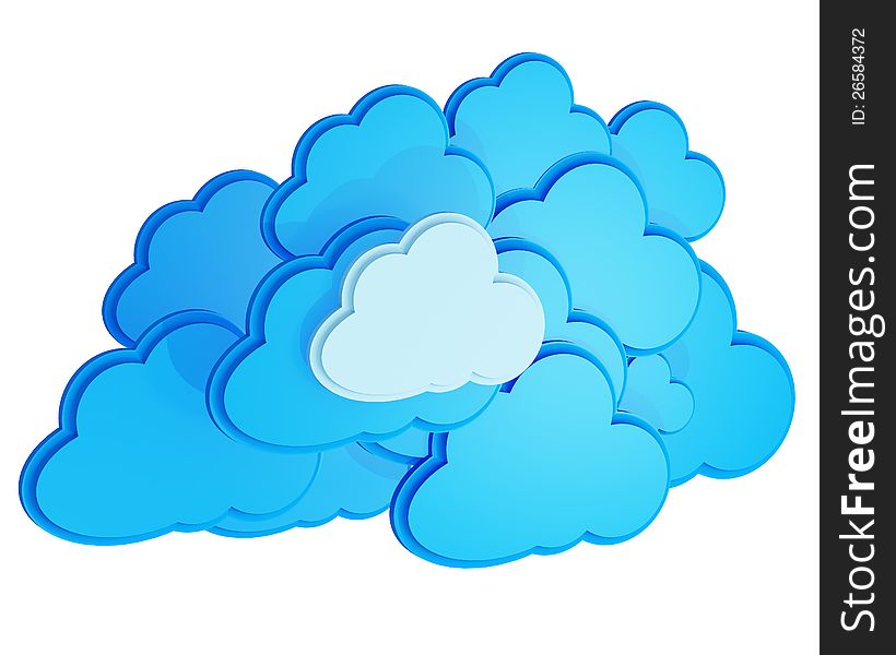 3d cloud computing icon on a white background