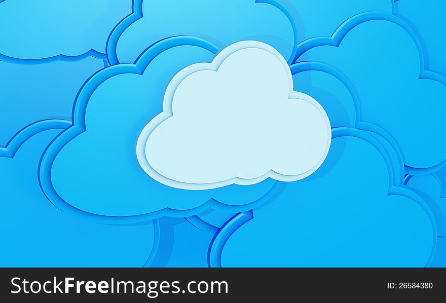 Abstract Blue Background Made Of 3d Cloud
