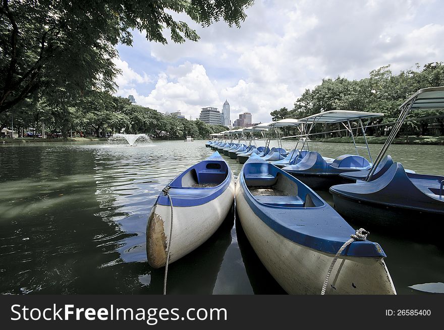 The public park variety is Lumpini park. The park is located near the center of the business district where Silom road meets Rama IV. The public park variety is Lumpini park. The park is located near the center of the business district where Silom road meets Rama IV.