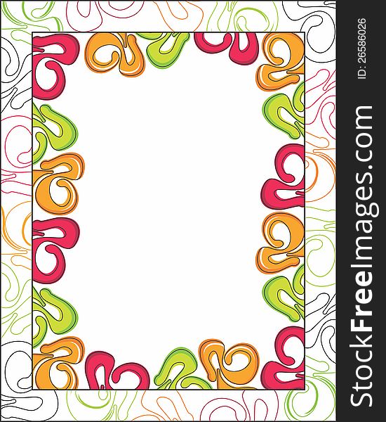 Abstract flower frame to use as design element