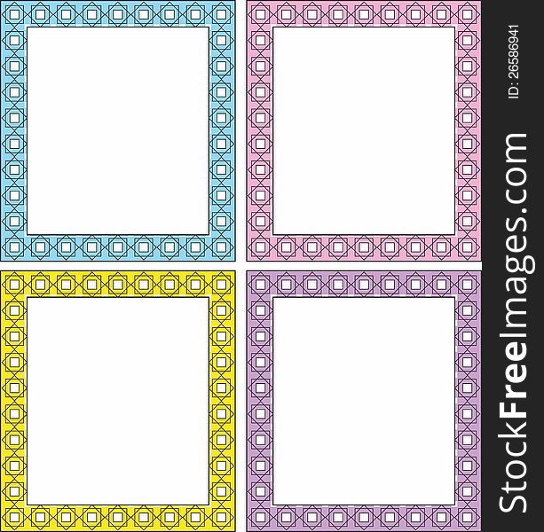 Vector frame in 4 color shades