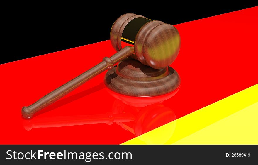 Gavel On The Flag Of Germany