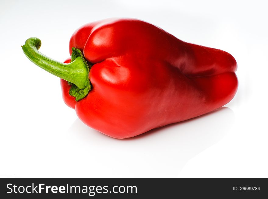 Big red pepper  on white background