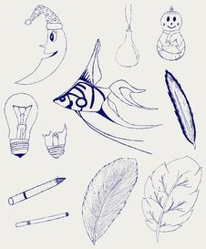 Set Of Hand-drawn Design Elements Royalty Free Stock Image Set Of Hand-drawn Design Elements Royalty Free Stock Image