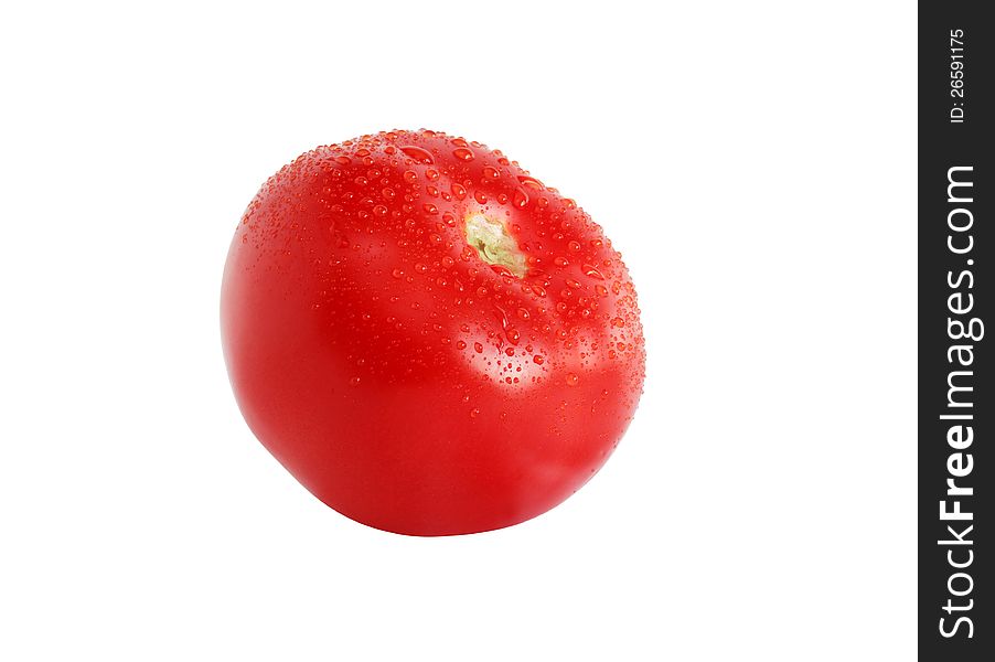 Freshness red tomato on white background. Clipping path is included