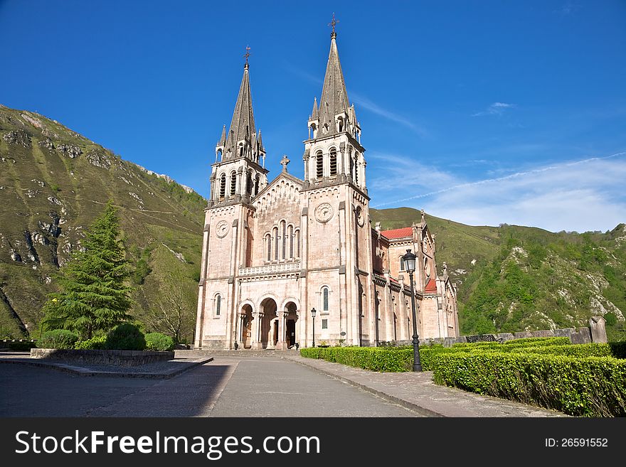 Ancient church of Covadonga in Asturias Spain. Ancient church of Covadonga in Asturias Spain