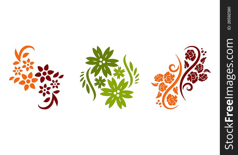Floral Silhouettes - Vector