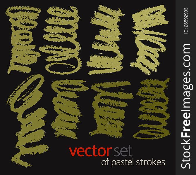 Pastel strokes, vector set 1