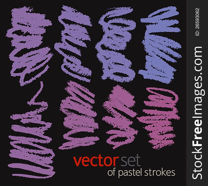 Oil pastel strokes, vector set 2