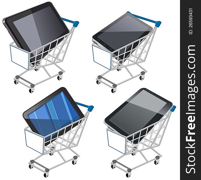 Shopping cart with tablet