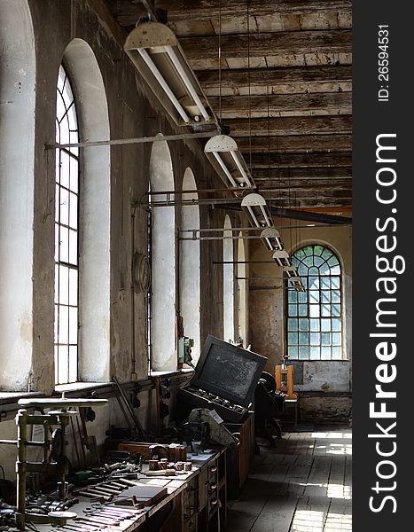 Indoor of a old locksmith factory