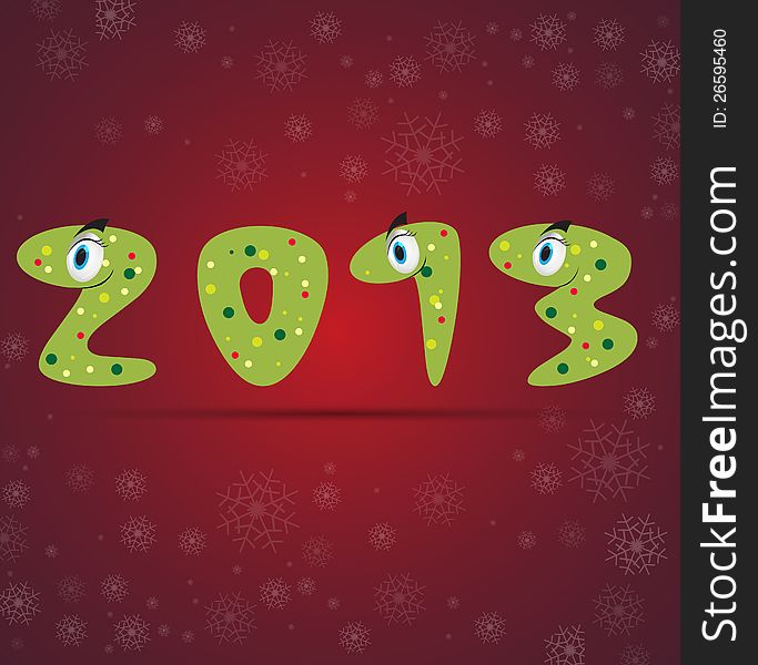 New year snake gift card background vector