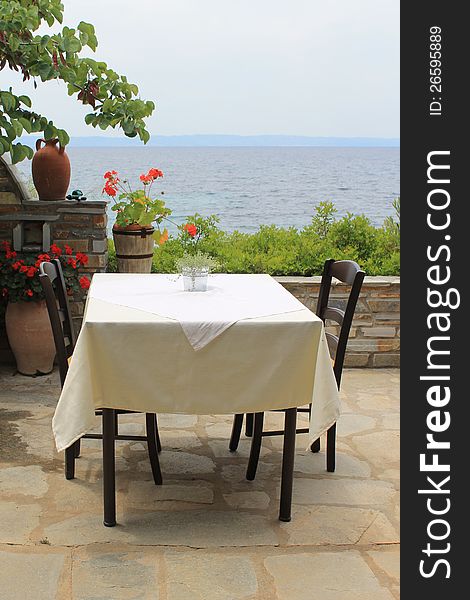 Local greek taverna with sea view