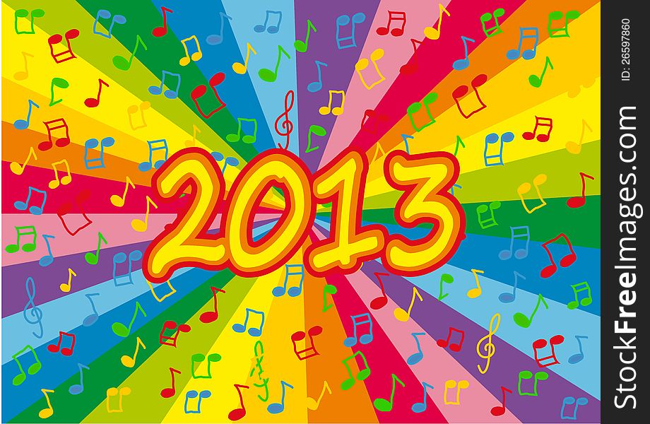 Colorful new year 2013 party illustration