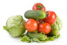 Cabbage, Cucumbers, Tomatoes Royalty Free Stock Image Cabbage, Cucumbers, Tomatoes Royalty Free Stock Image