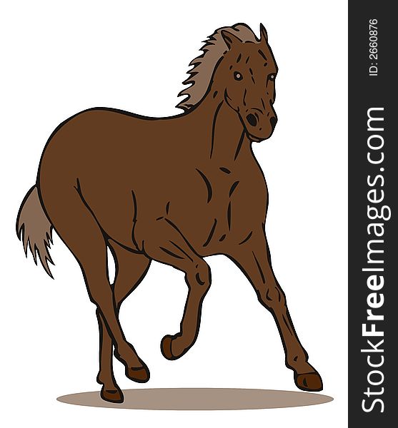 Vector art of a galloping mustang