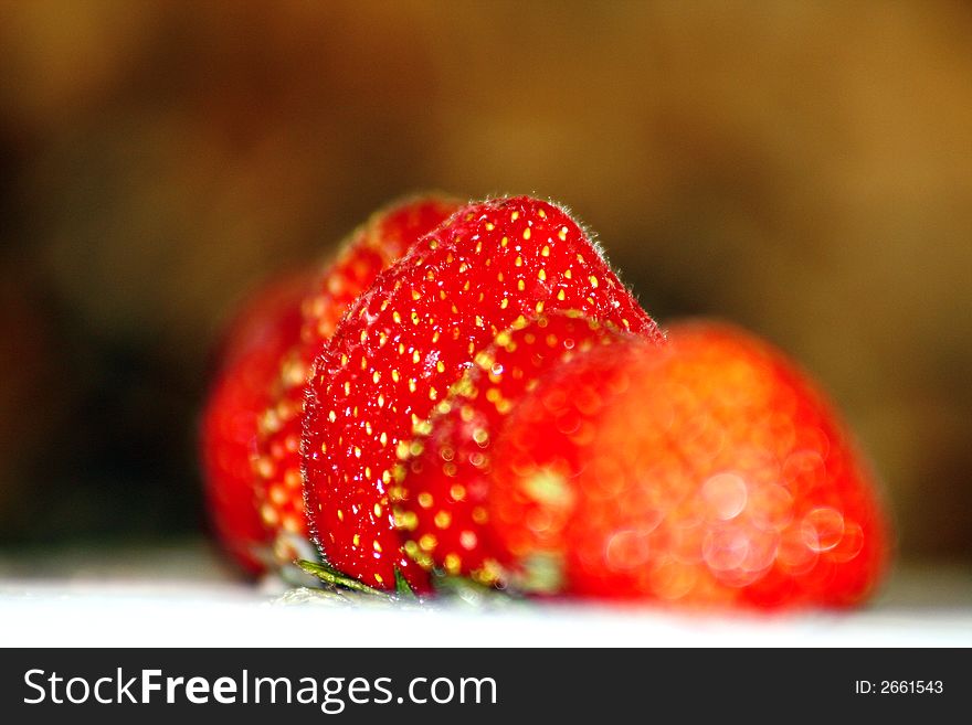 Juicy berries of the strawberries