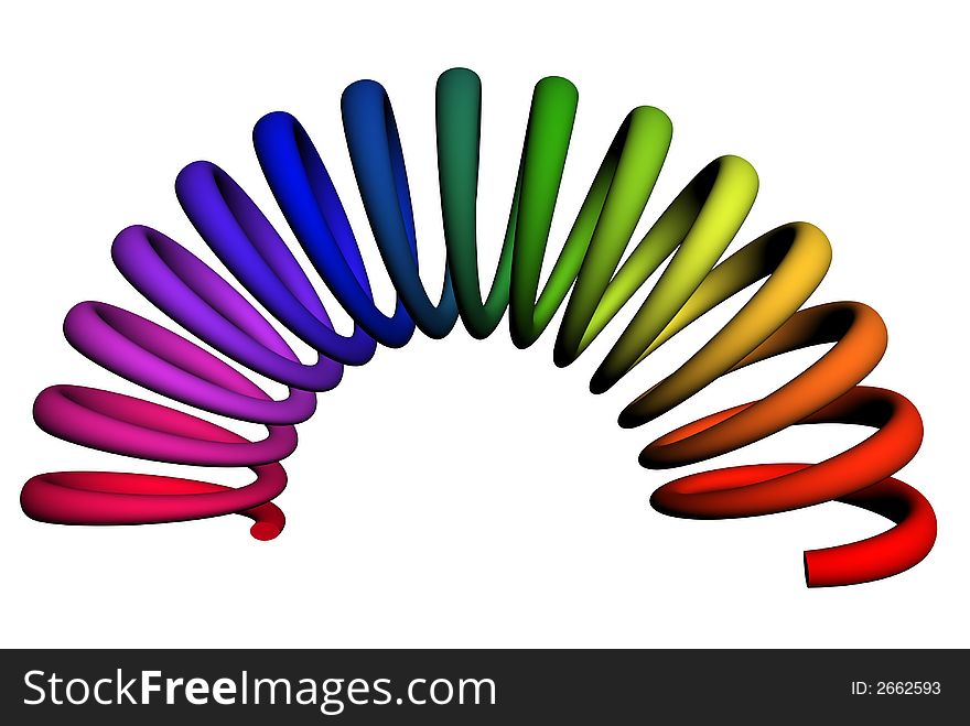 Abstract 3d colorful elongated spring