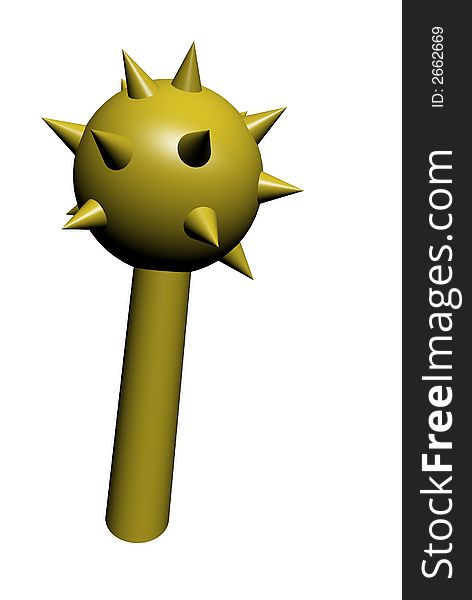 3d rendered spiked ball weapon