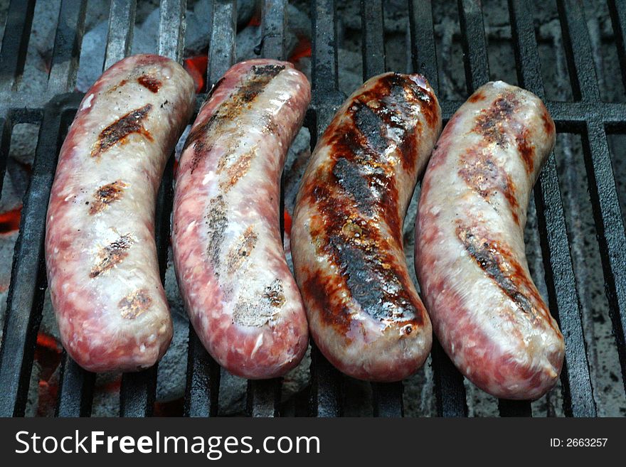 Sausages on the Grill