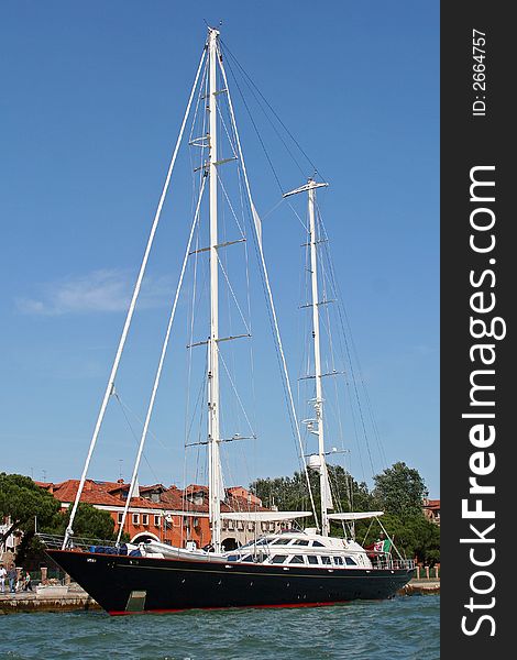 A luxury ship in the Venice Lagoon