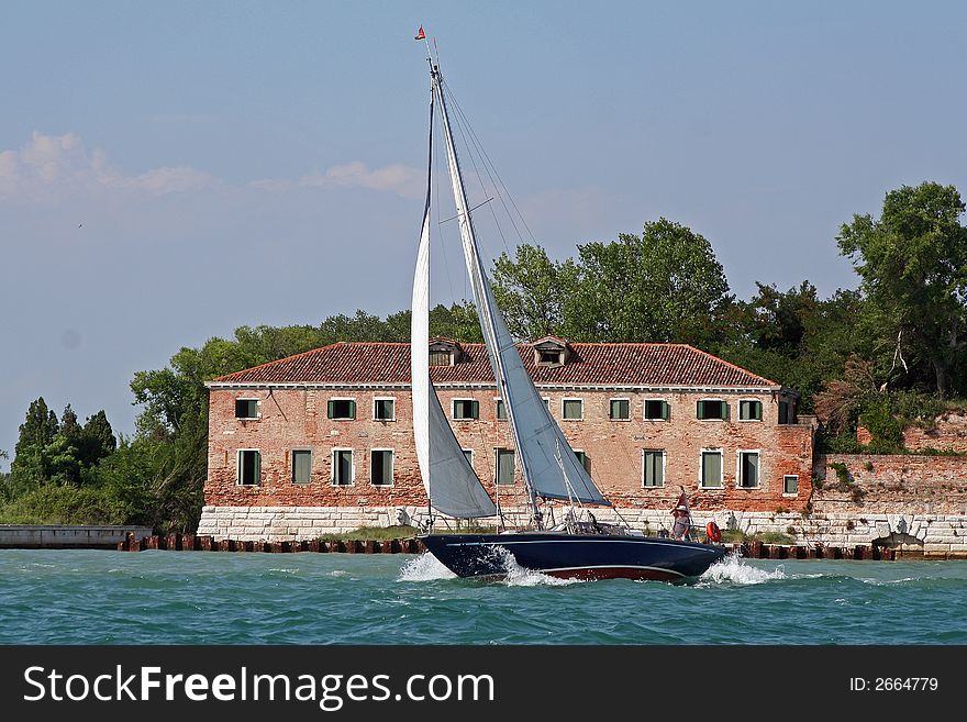 A luxury ship in the Venice Lagoon