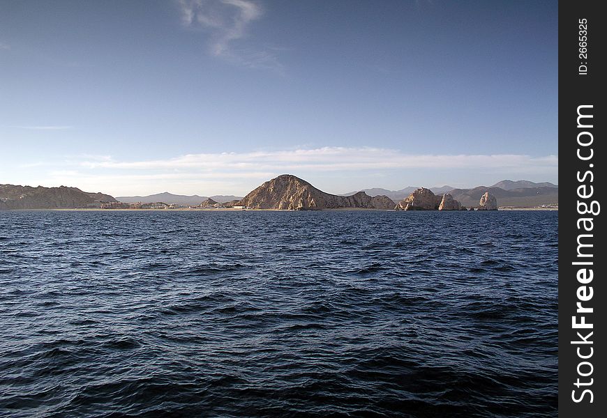 This is the Pacific side of Lover's Beach and Land's End from a boat in Cabo San Lucas, Mexico. This is the Pacific side of Lover's Beach and Land's End from a boat in Cabo San Lucas, Mexico