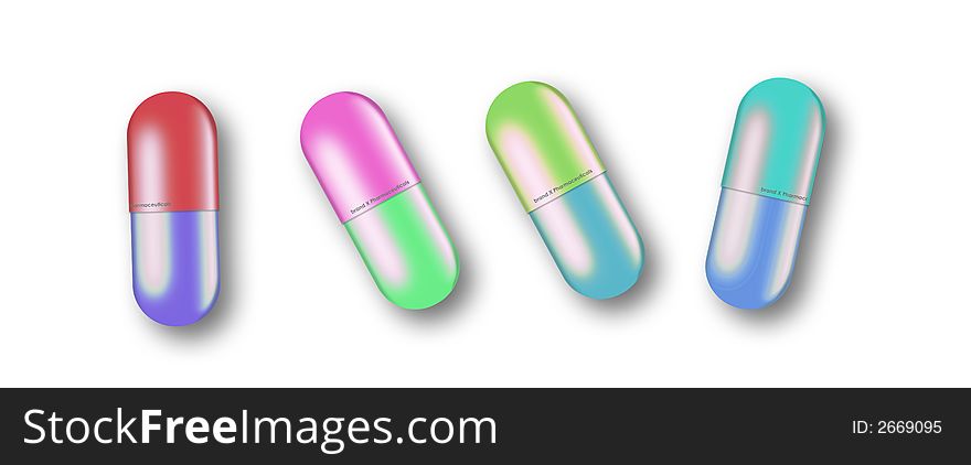 Computer generated image of capsules