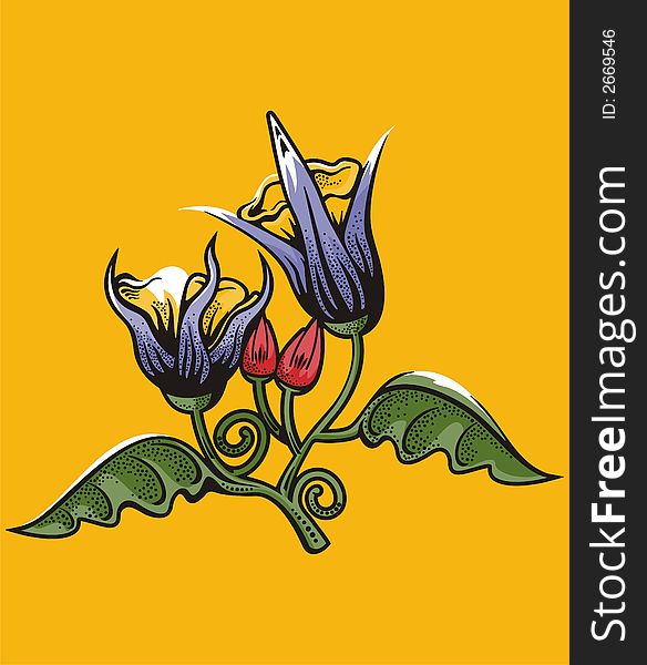 Vector illustration of exotic colorful flowers. Vector illustration of exotic colorful flowers.