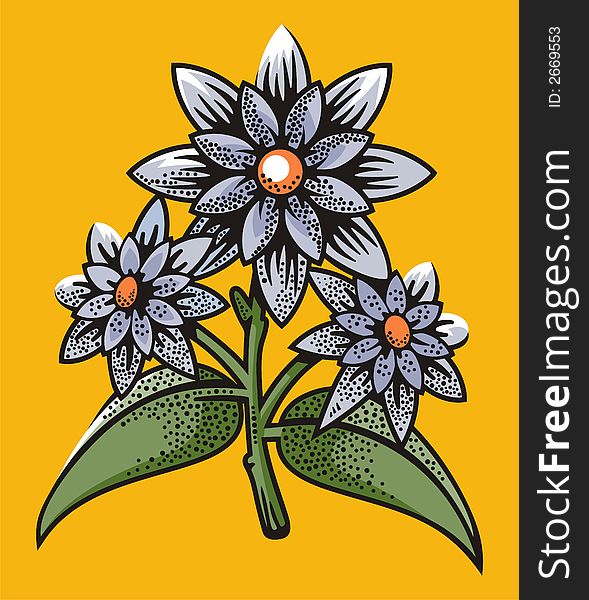 Vector illustration of soft blue flowers. Vector illustration of soft blue flowers.