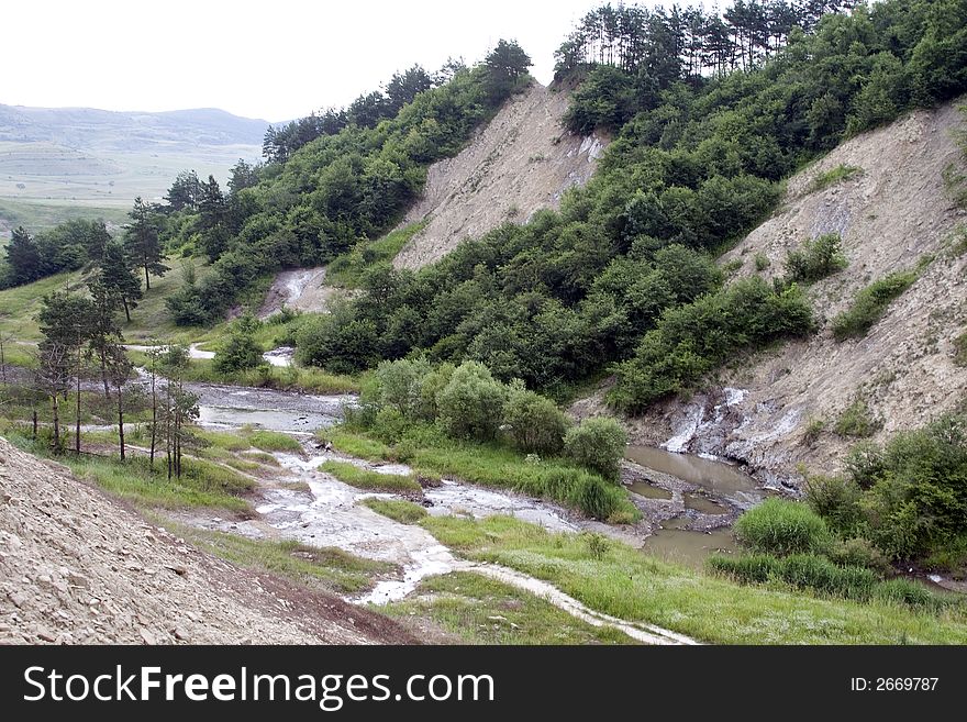 Salt valley in Praid region Transylvania