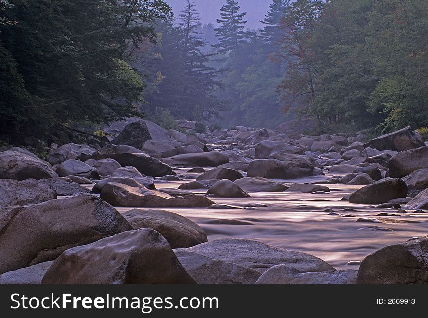 Swift river in the white mountains of New Hampshire