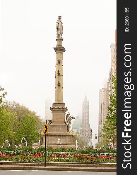 The statue of Christopher Columbus in Columbus Circle on the upper west side of Manhattan, New York. The statue of Christopher Columbus in Columbus Circle on the upper west side of Manhattan, New York.