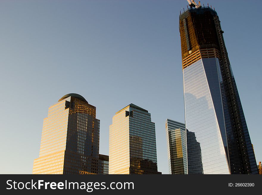 The Freedom Tower under construction in Ground Zero, downtowm Manhattan, New York. The Freedom Tower under construction in Ground Zero, downtowm Manhattan, New York