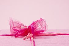 Pink Color Gift Box With Ribbon Stock Photos Pink Color Gift Box With Ribbon Stock Photos