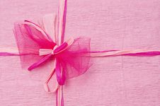 Pink Color Gift Box With Ribbon Stock Photos