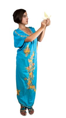 Girl In Blue Indian Dress Stock Photos