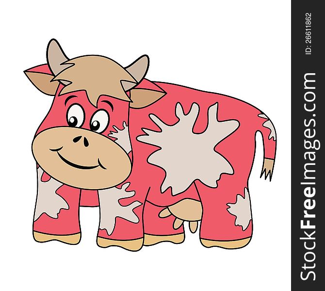Spotted Cow, illustration on white background, vector