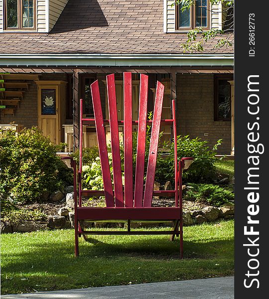 Giant chair in front of a house