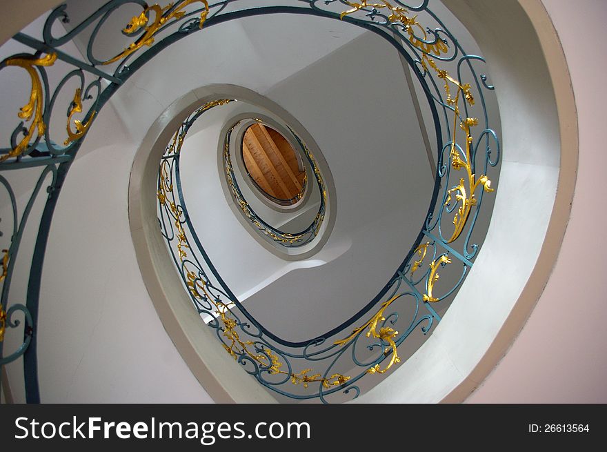 Staircase in spiral art nouveau.