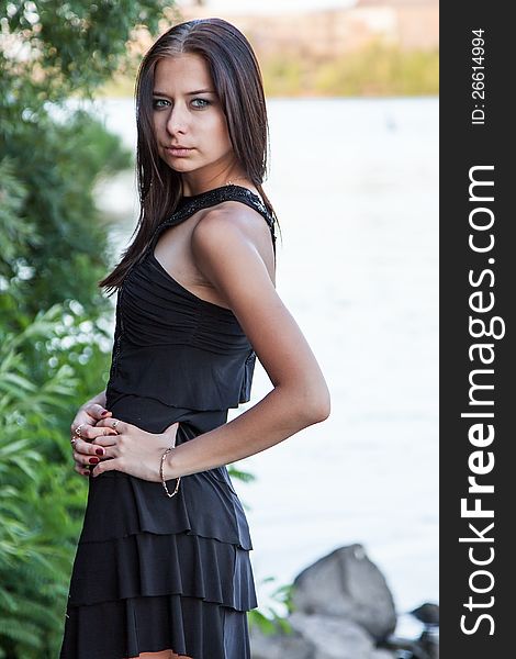 Portrait of a young attractive woman outdoors. Portrait of a young attractive woman outdoors