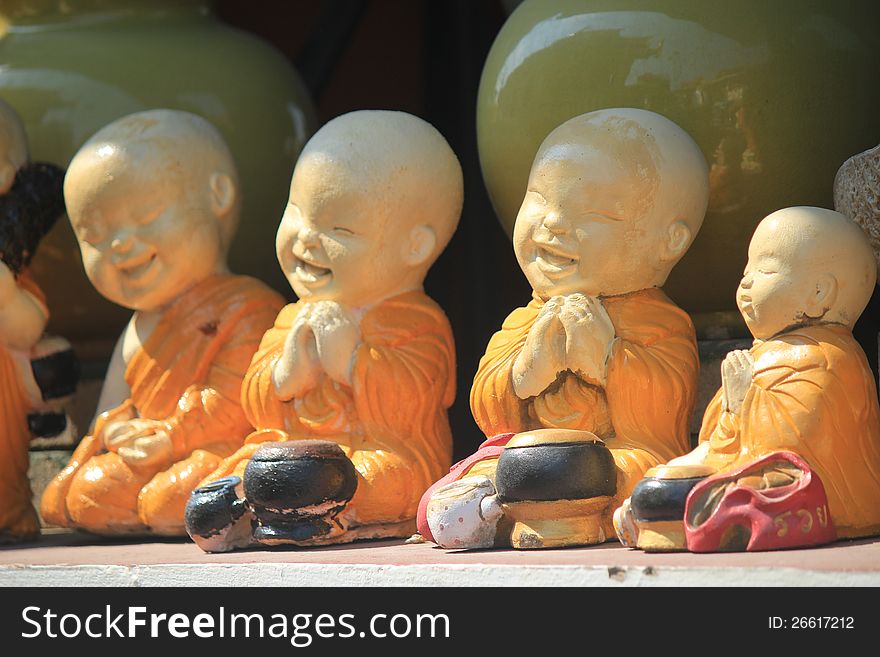 Children Defense Buddhists priests in the novice.Photo is located In Lamphun of Thailand. Children Defense Buddhists priests in the novice.Photo is located In Lamphun of Thailand