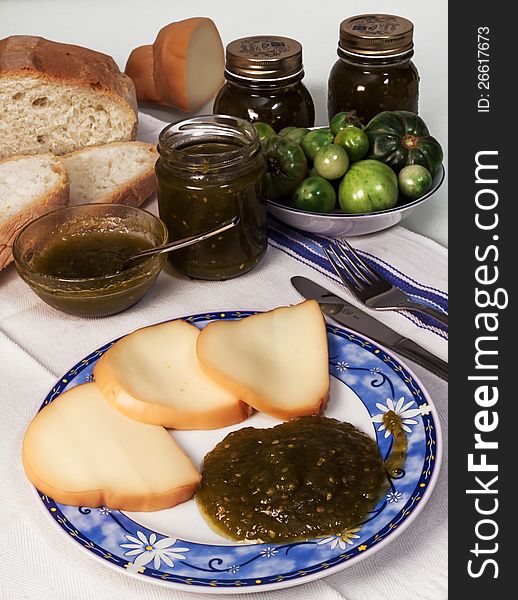 A delicious green tomato jam