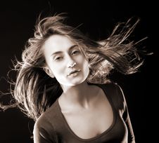 Woman With Hair Flying Royalty Free Stock Images Woman With Hair Flying Royalty Free Stock Images