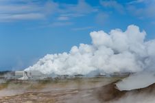 Smoking Factory Field Polluting The Air, Iceland Royalty Free Stock Photography Smoking Factory Field Polluting The Air, Iceland Royalty Free Stock Photography