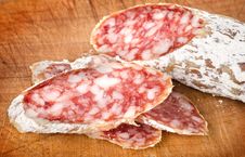 Salami On A Cutting Board Royalty Free Stock Photography Salami On A Cutting Board Royalty Free Stock Photography
