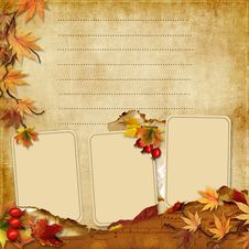 Vintage Photoframes With Autumn Leaves Royalty Free Stock Photos Vintage Photoframes With Autumn Leaves Royalty Free Stock Photos