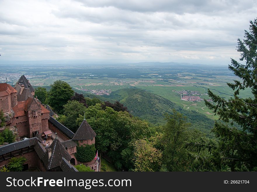 Old middle ages castle walls in Alsace tourism. Old middle ages castle walls in Alsace tourism