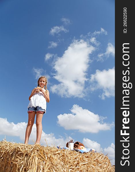 A cute young girl posing for clean air