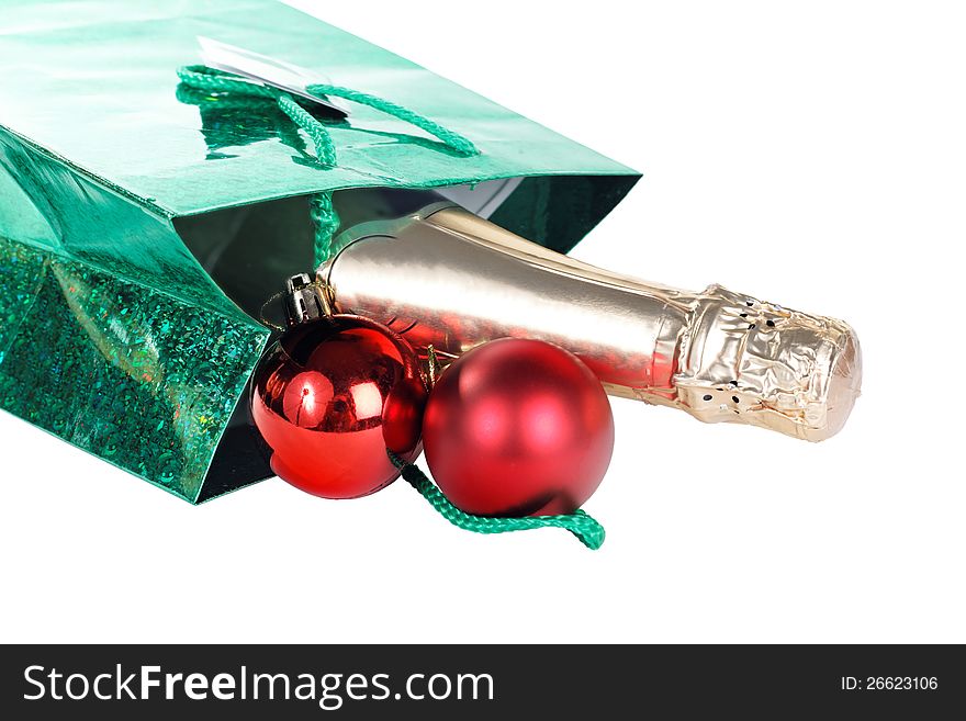 Package for Christmas isolated white background